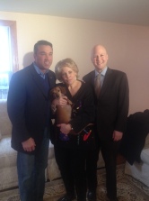 Rep. Grimm, Patricia Dresch with Little Mikey (formerly Nibbles) and Michael Markarian of the HSUS